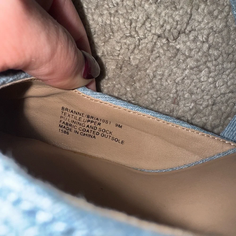 Steve Madden Light Blue Pointed Toe Lace-Up Mules - Picture 5 of 5